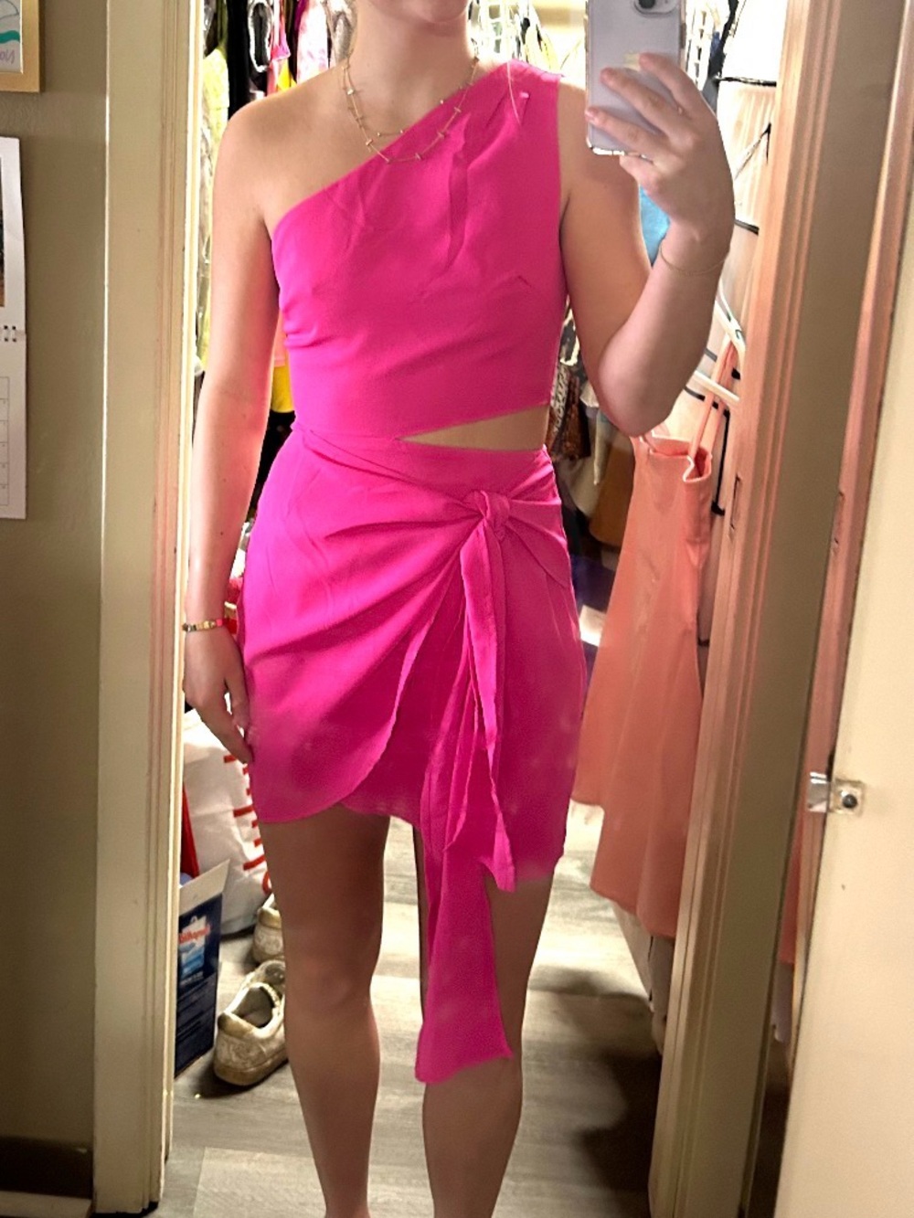 Runaway the Label hot pink mini dress